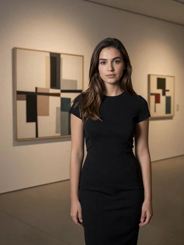 Mia, 24, from Cherry Creek Denver, in a modern art gallery