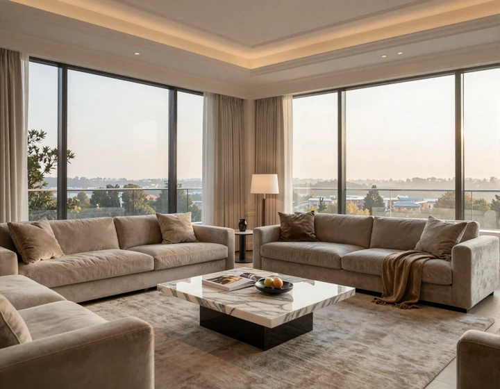 Elegant luxury penthouse interior, setting the scene for toy boy dating connections