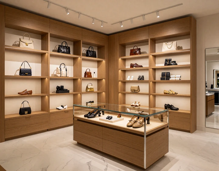 Luxury boutique interior in Green Hills Nashville with elegant displays